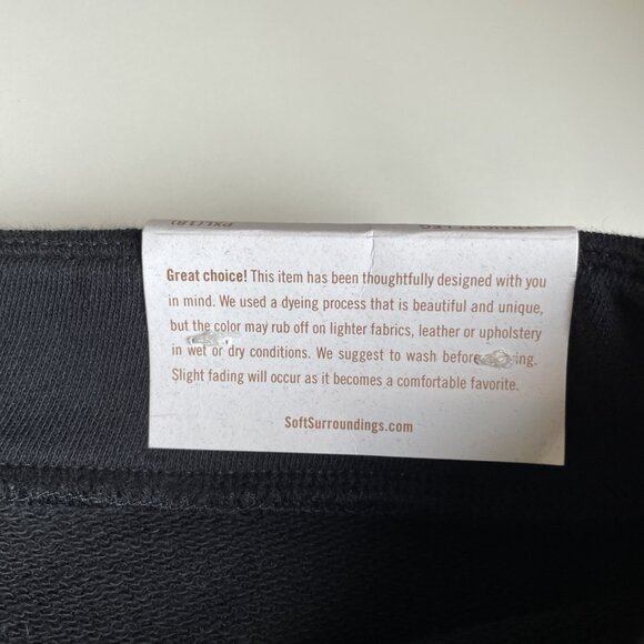 Soft Surroundings Straight Leg Crop Pull On Pants Size PXL Black French Terry - Picture 7 of 14